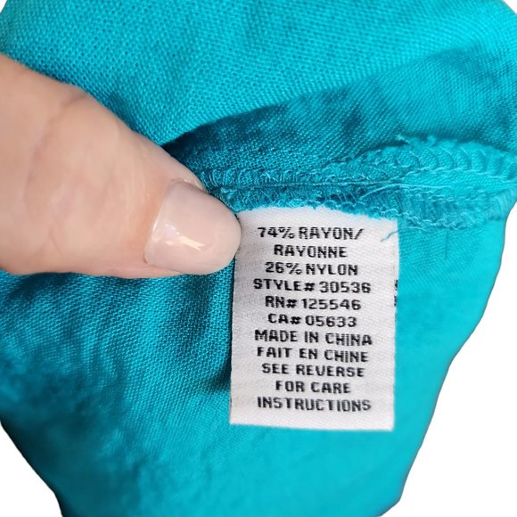 Habitat Womens Blue Pull Over Rayon Blend Top Size Large - Picture 6 of 6